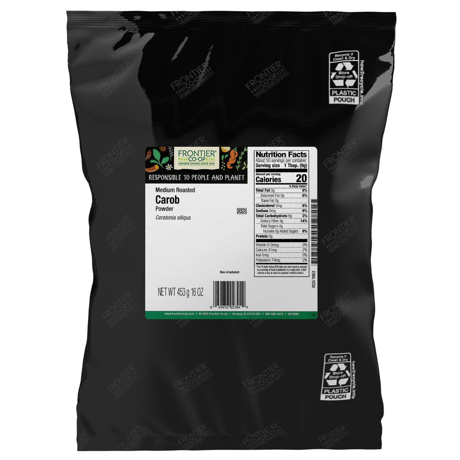 Frontier Co-op Carob Powder, Medium Roast, 16 oz