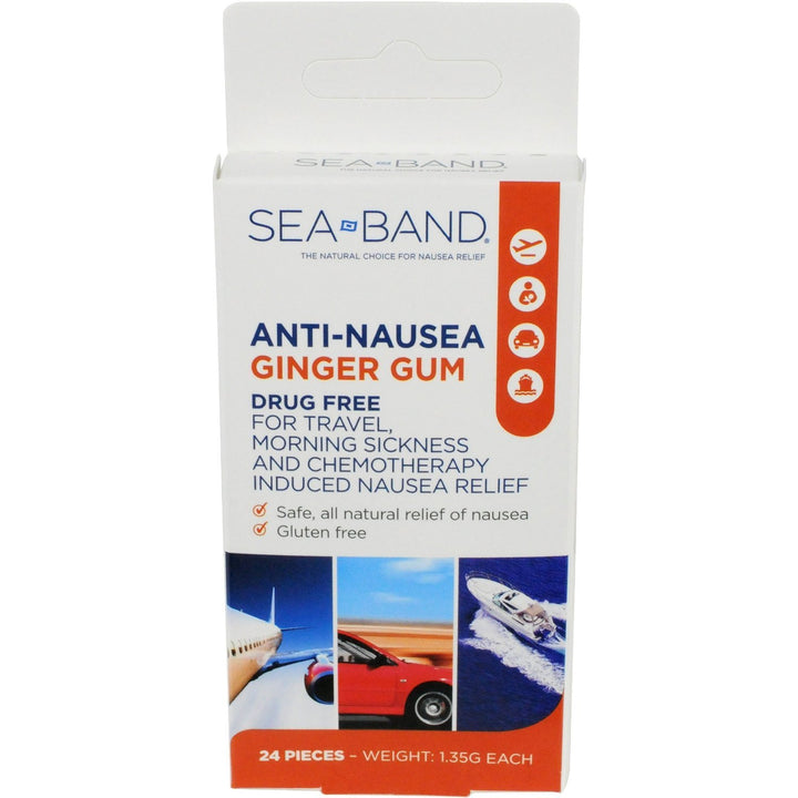 Sea-Band Anti-Nausea Ginger Gum, 24 Count