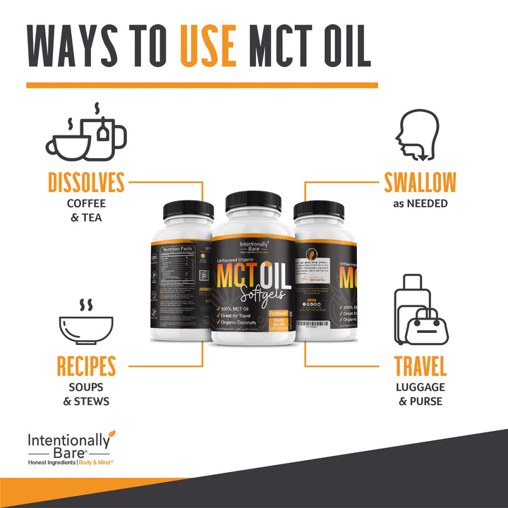 Intentionally Bare MCT Oil Capsules, Unflavored, 300 Count