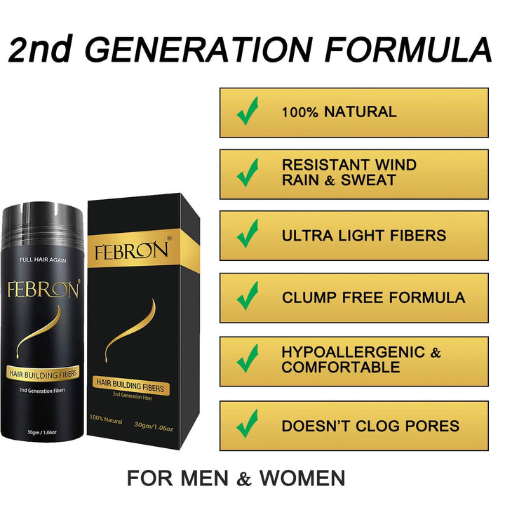 FEBRON Hair Fibers, Black, 30 g