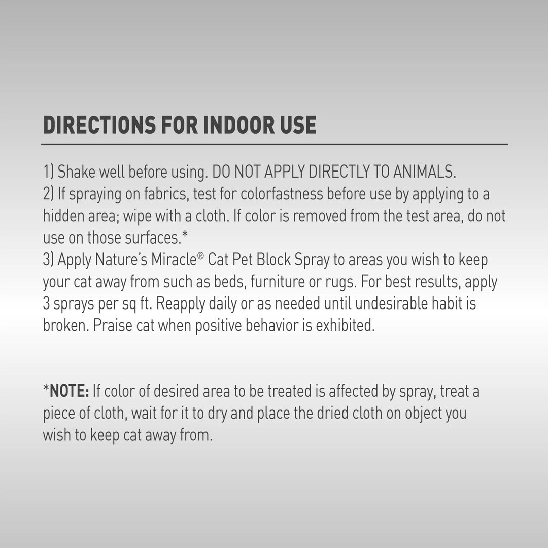 Nature's Miracle Cat Pet Block Repellent Spray, 8 oz