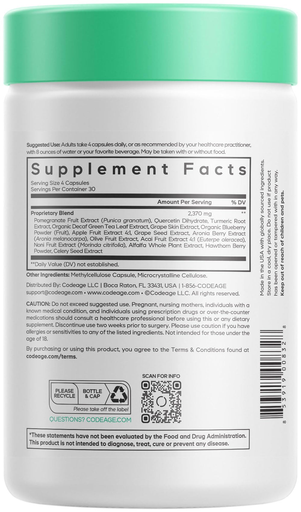 Codeage Polyphenols Supplement, 120 Count