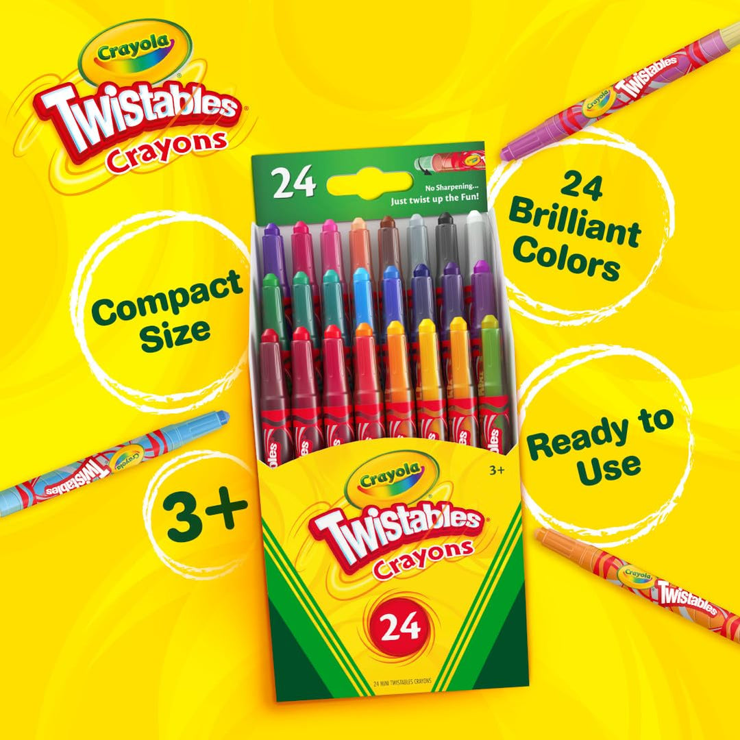 Crayola Twistables Crayons Coloring Set, Mini, Assorted, 24 Count