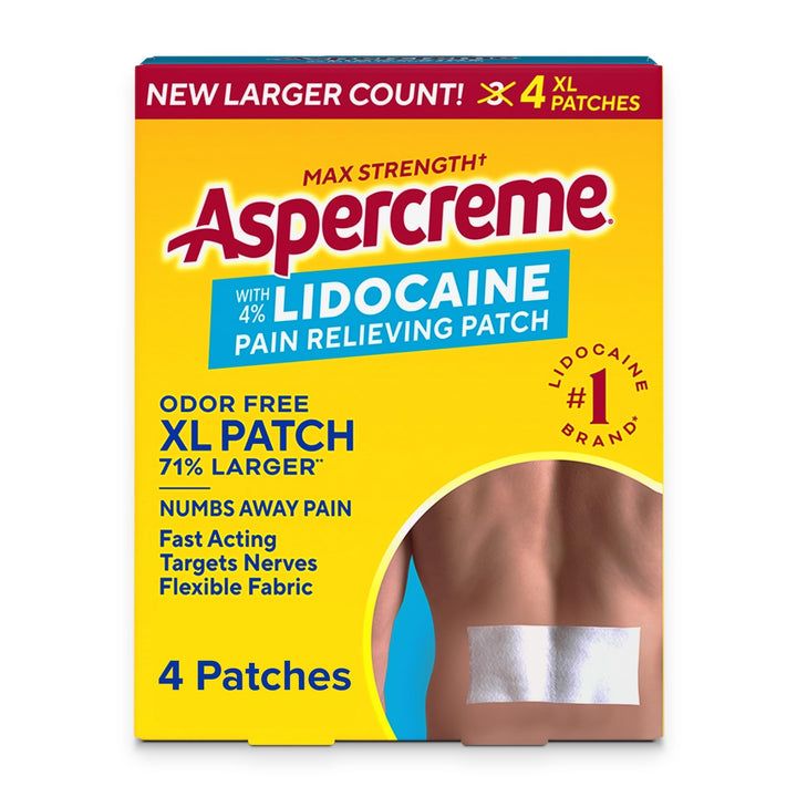 Aspercreme Lidocaine Pain Relief Patch, 4 Count