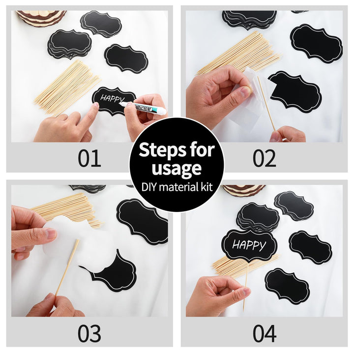 Yolev Cake Decoration Message Inserts, Black, 50 Count