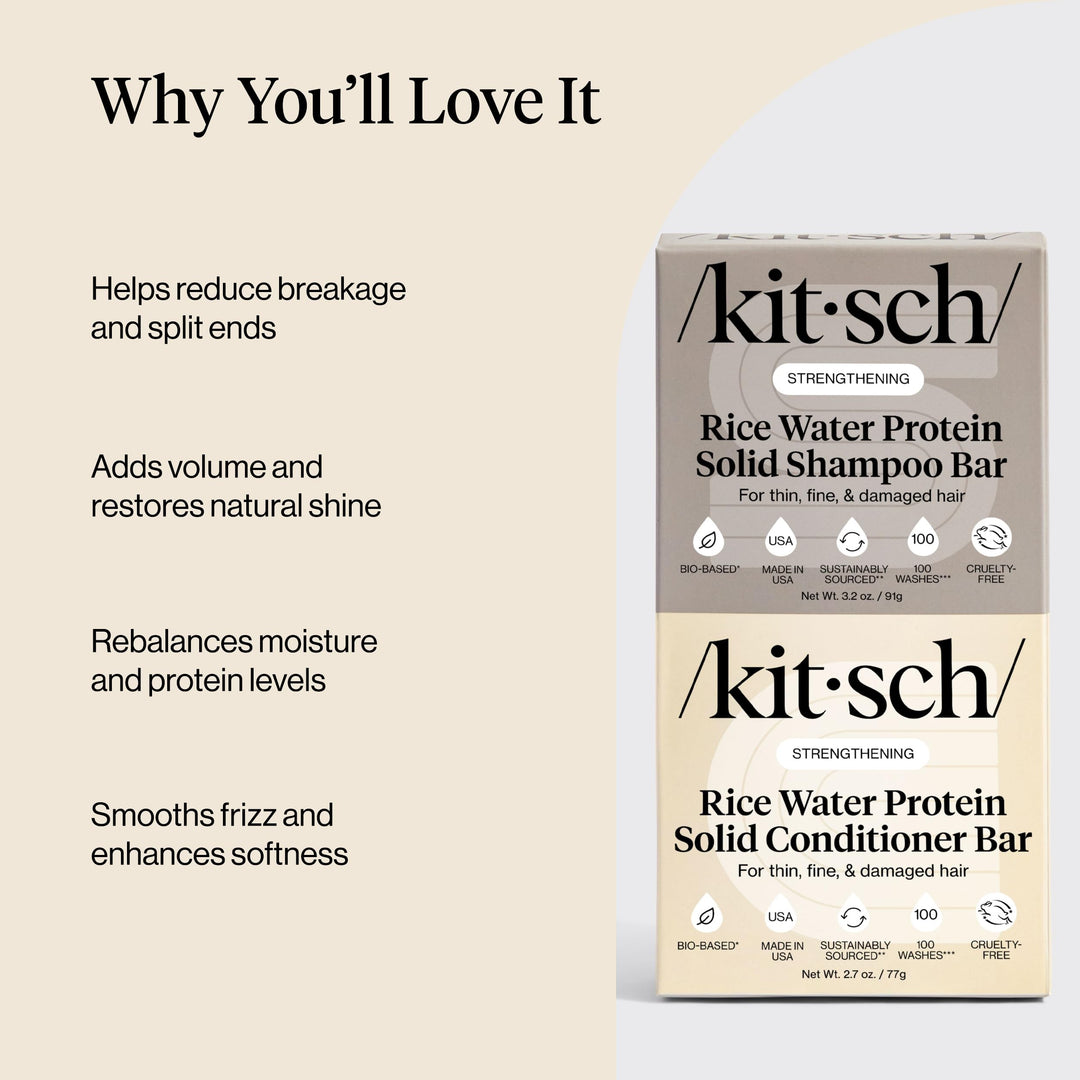 Kitsch Rice Water Shampoo and Conditioner Set, 2 Count