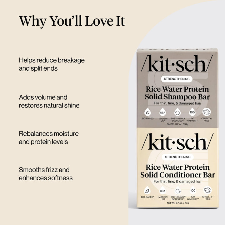 Kitsch Rice Water Shampoo and Conditioner Set, 2 Count