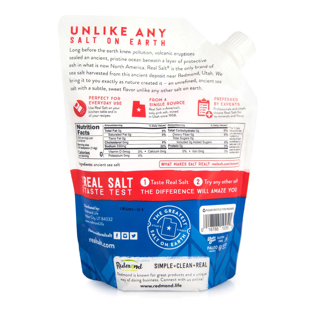 REDMOND Real Salt Sea Salt, Natural Unrefined Fine, 26 oz