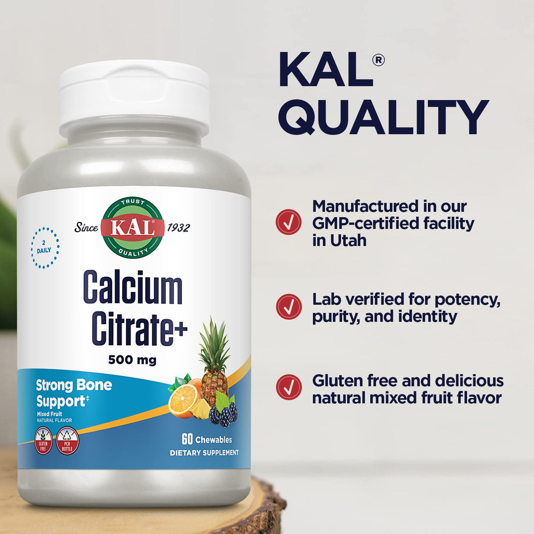 KAL Calcium Citrate Chewable, 60 Count