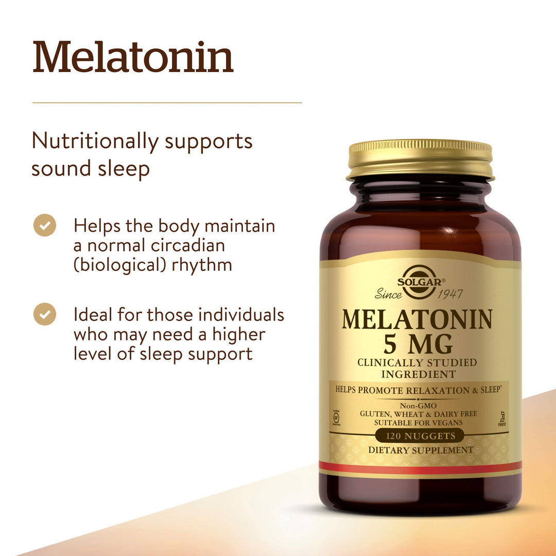 Solgar Melatonin Nuggets, 5 mg, 120 Count