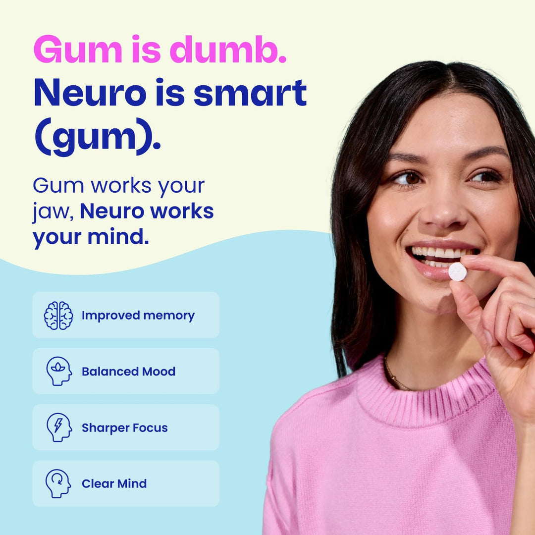 Neuro Memory & Focus Gum, Peppermint, 90 Count
