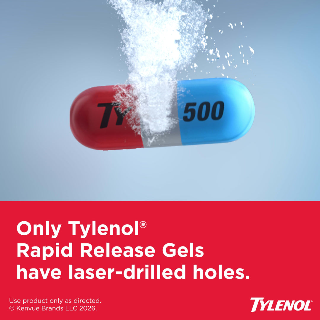 Tylenol Extra Strength Acetaminophen Rapid Release Gels, 500 mg, 100 Count