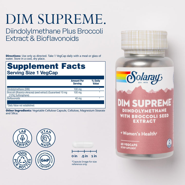 SOLARAY DIM Supreme, 100 mg, 60 Count