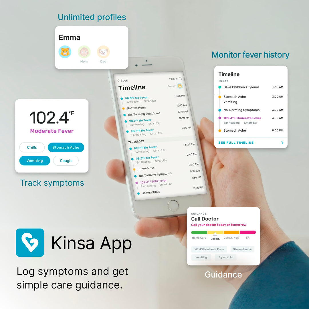 Kinsa QuickCare Smart Thermometer, 1 Count