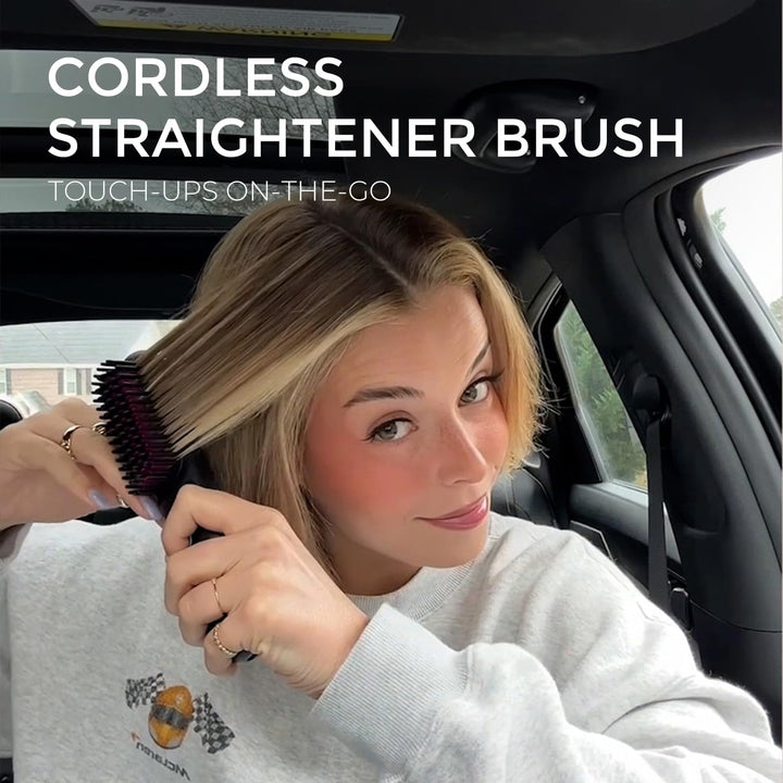 TYMO Porta Cordless Hair Straightener Brush, Black