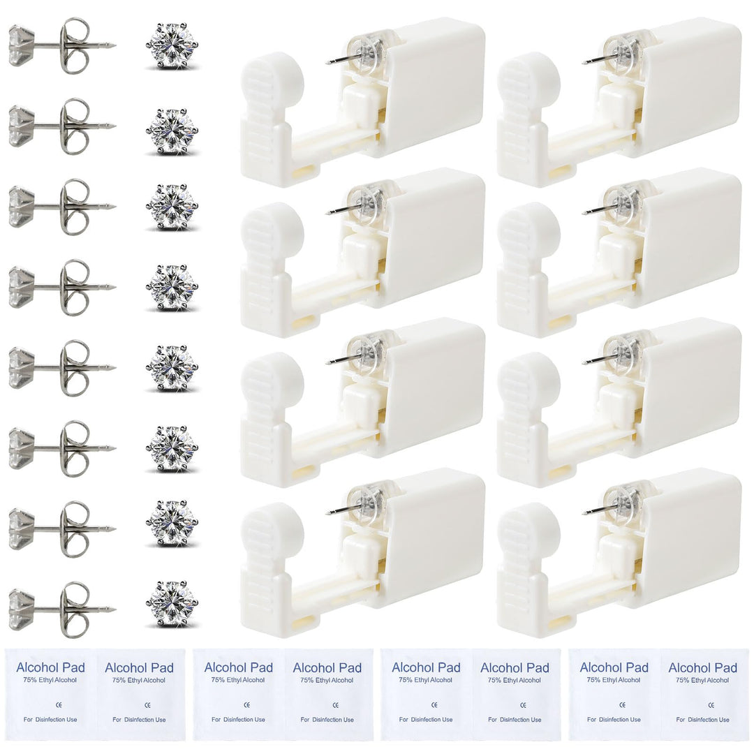 DIEWEISIMI Ear Piercing Kit, Silver, 5 mm, 24 Count