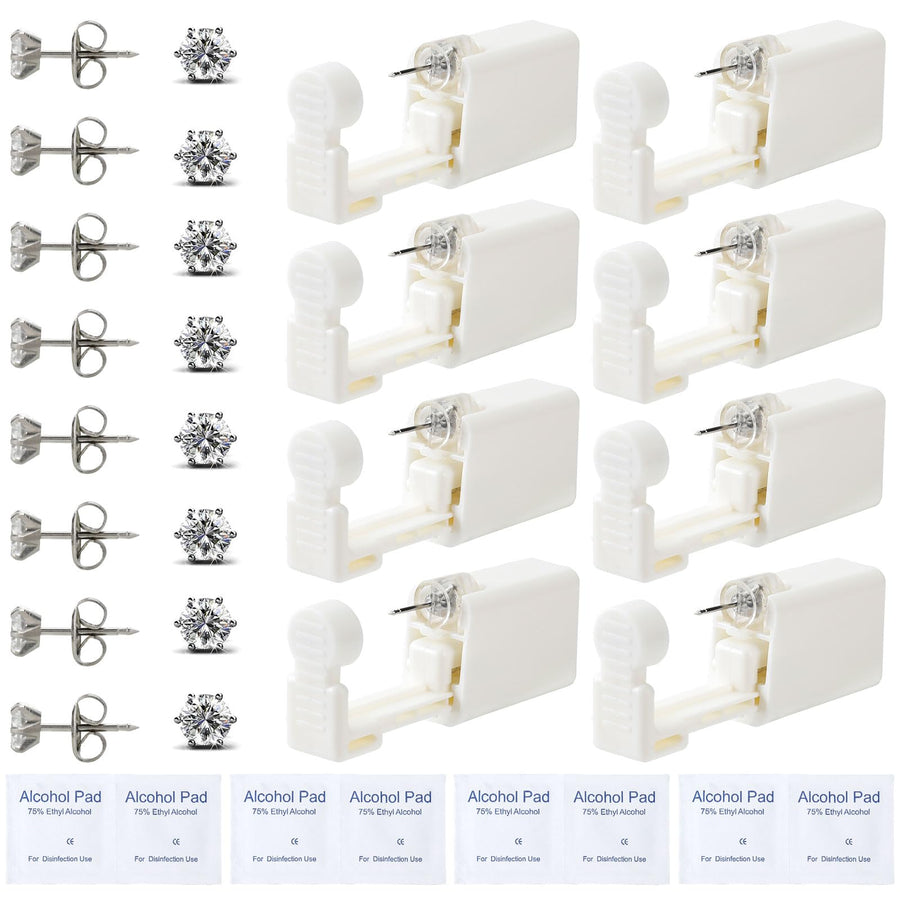 DIEWEISIMI Ear Piercing Kit, Silver, 5 mm, 24 Count