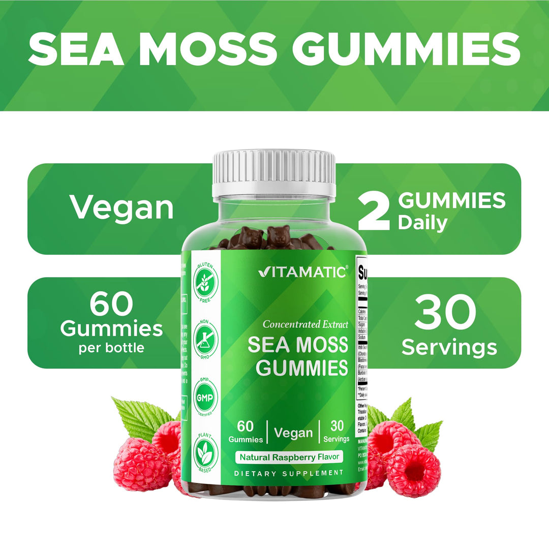 Vitamatic Sea Moss Gummies, 60 Count