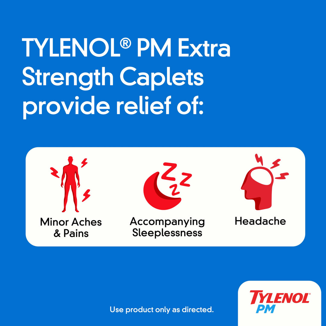 Tylenol PM Extra Strength Caplets, 500 mg, 50 Count