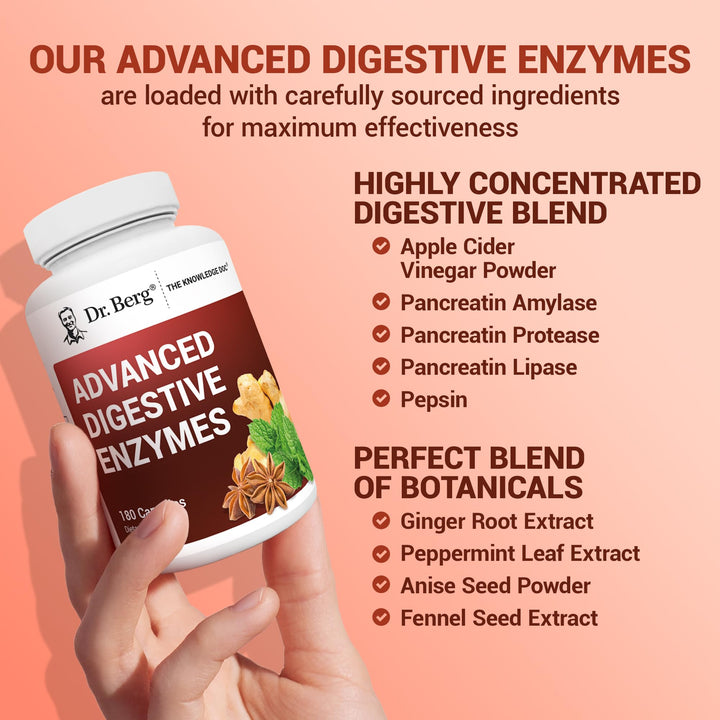 Dr. Berg Nutritionals Advanced Digestive Enzymes, Apple Cider Vinegar