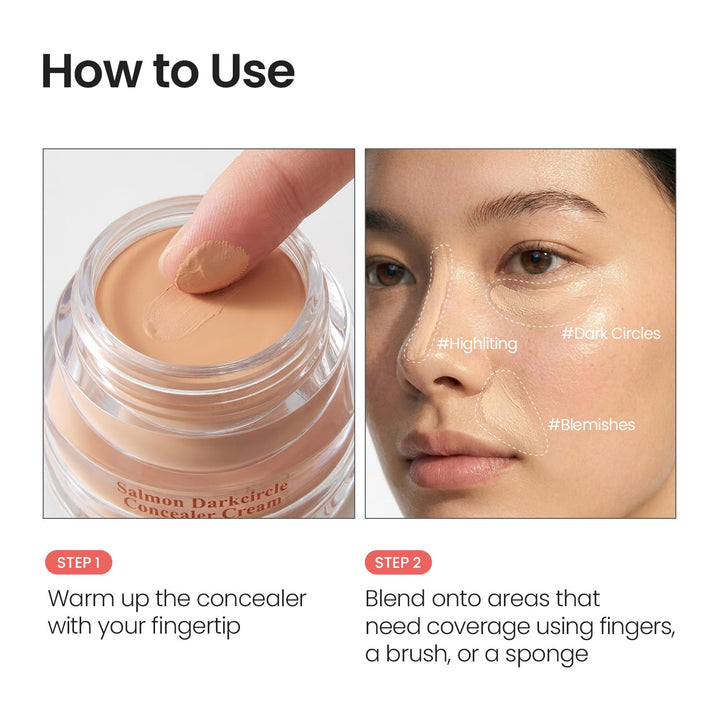 SKIN FOOD Salmon PDRN Dark Circle Concealer Cream, 2 Beige, 10 g
