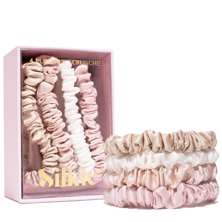 Silkie Skinny Scrunchies, Nudes, 4 Count