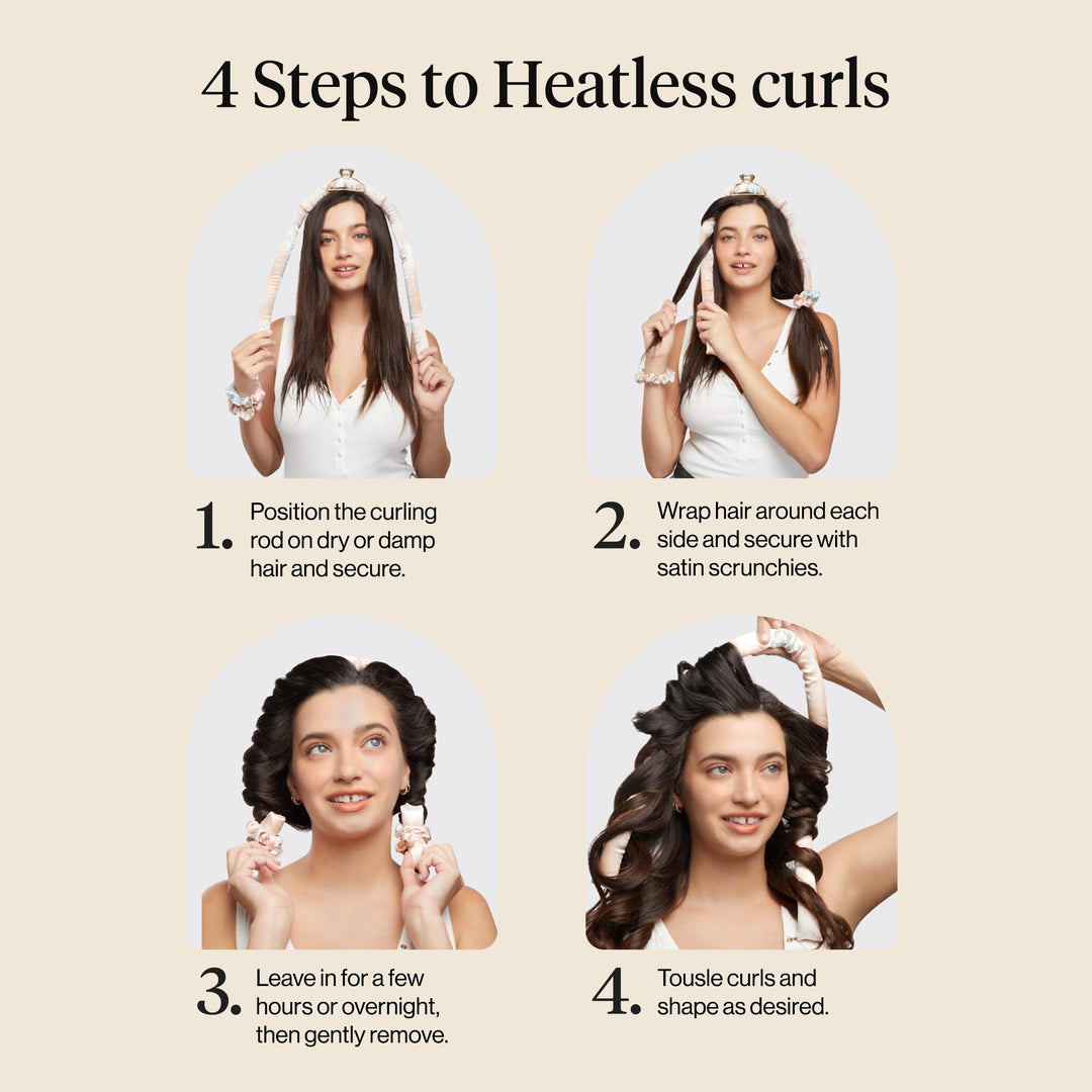 Kitsch Satin Heatless Curling Set, Sunset Tie Dye
