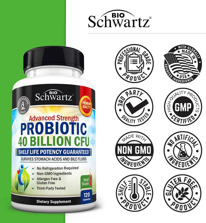 BioSchwartz Probiotic 40 Billion CFU, 120 Count