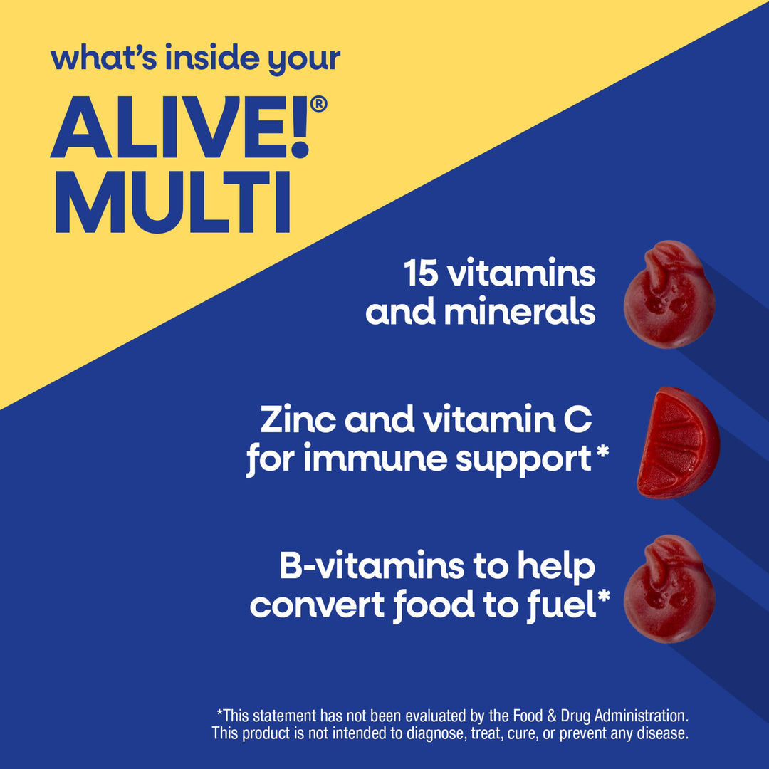 Nature's Way Alive Men's 50 Plus Multivitamin Gummy, Fruit, 60 Count