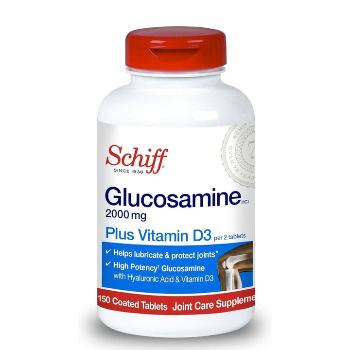 Schiff Glucosamine 2000mg with Vitamin D3 and Hyaluronic Acid, 150 Count