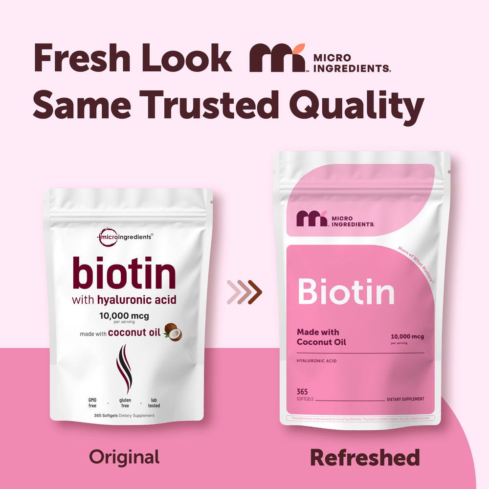 Micro Ingredients Biotin with Hyaluronic Acid Softgels, 10000 mcg, 360 Count