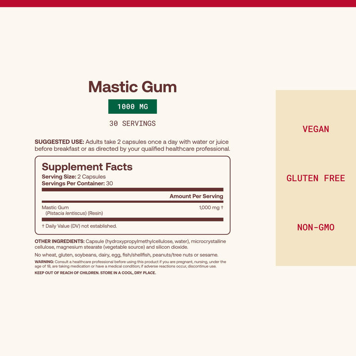 Jarrow Formulas Mastic Gum, 1000 mg, 60 Count