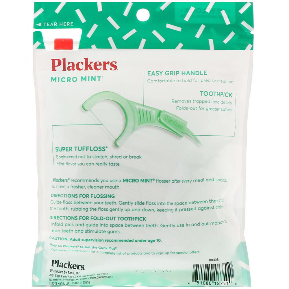 Plackers EcoChoice Dental Flossers, Fresh Mint, 90 Count