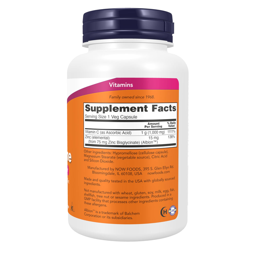 NOW C-1000 & Zinc Immune, 90 Count