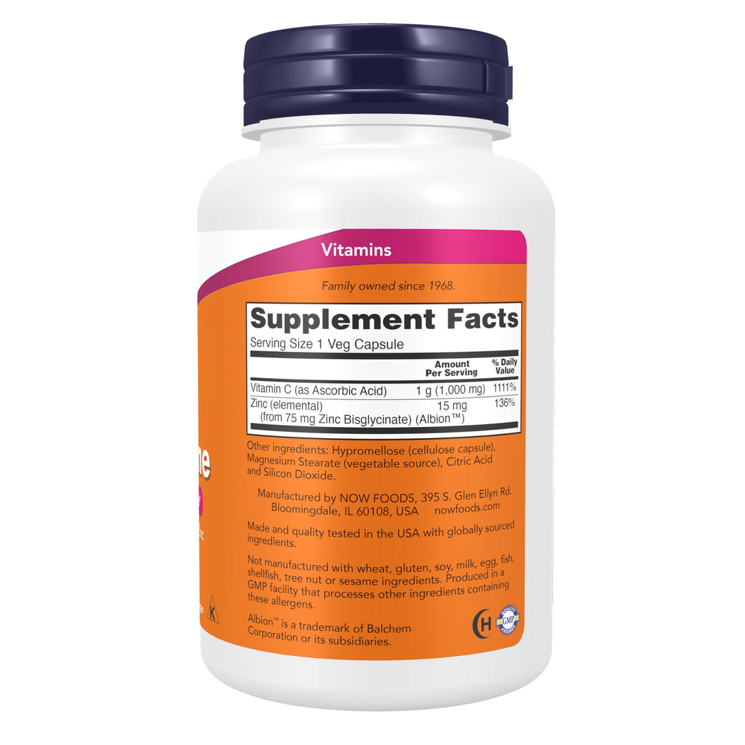 NOW C-1000 & Zinc Immune, 90 Count