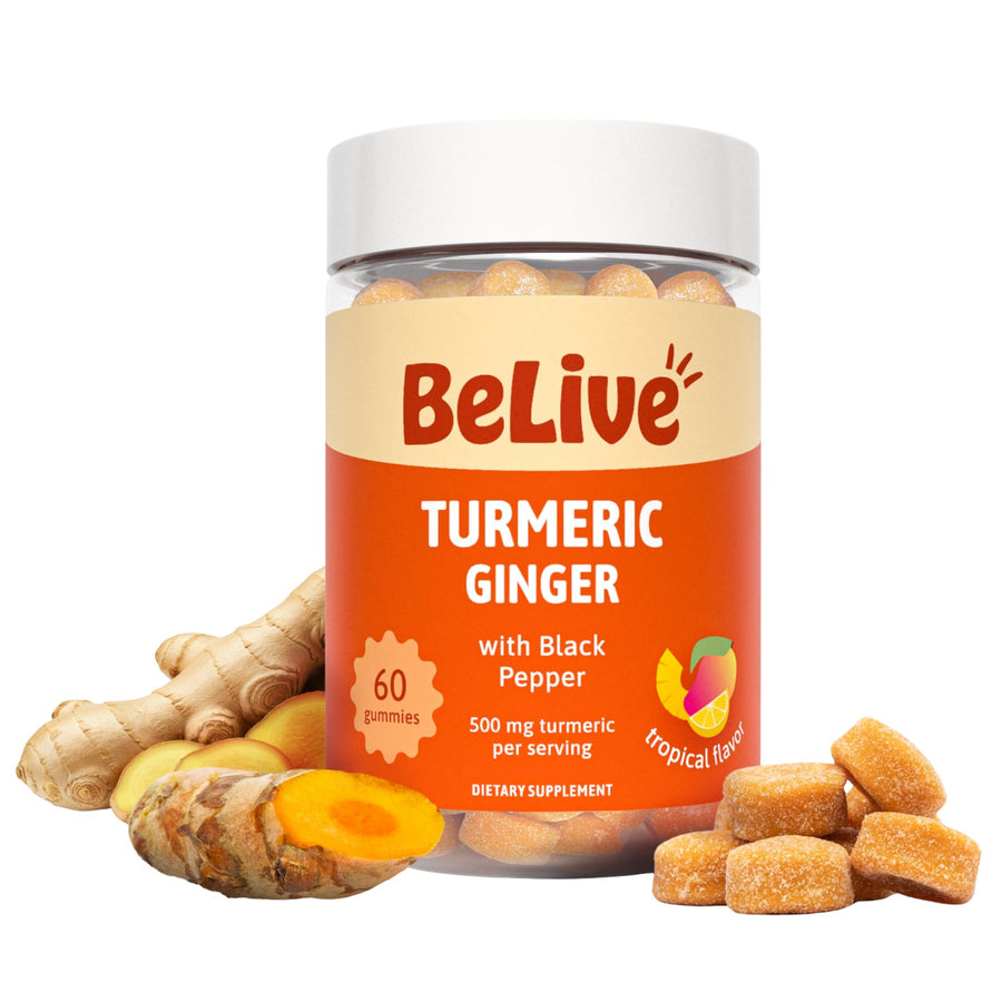 BeLive Turmeric with Ginger Gummies, Vegetarian, 60 Count