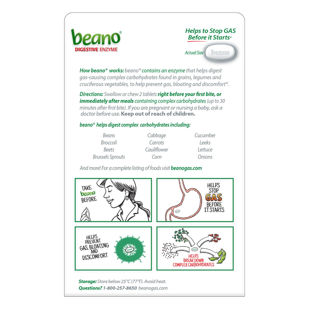 Beano Food Enzyme Dietary Supplement Tablets, 30 Count