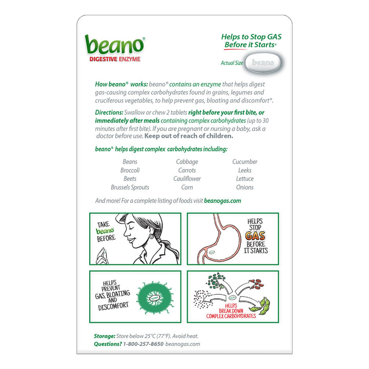 Beano Food Enzyme Dietary Supplement Tablets, 30 Count