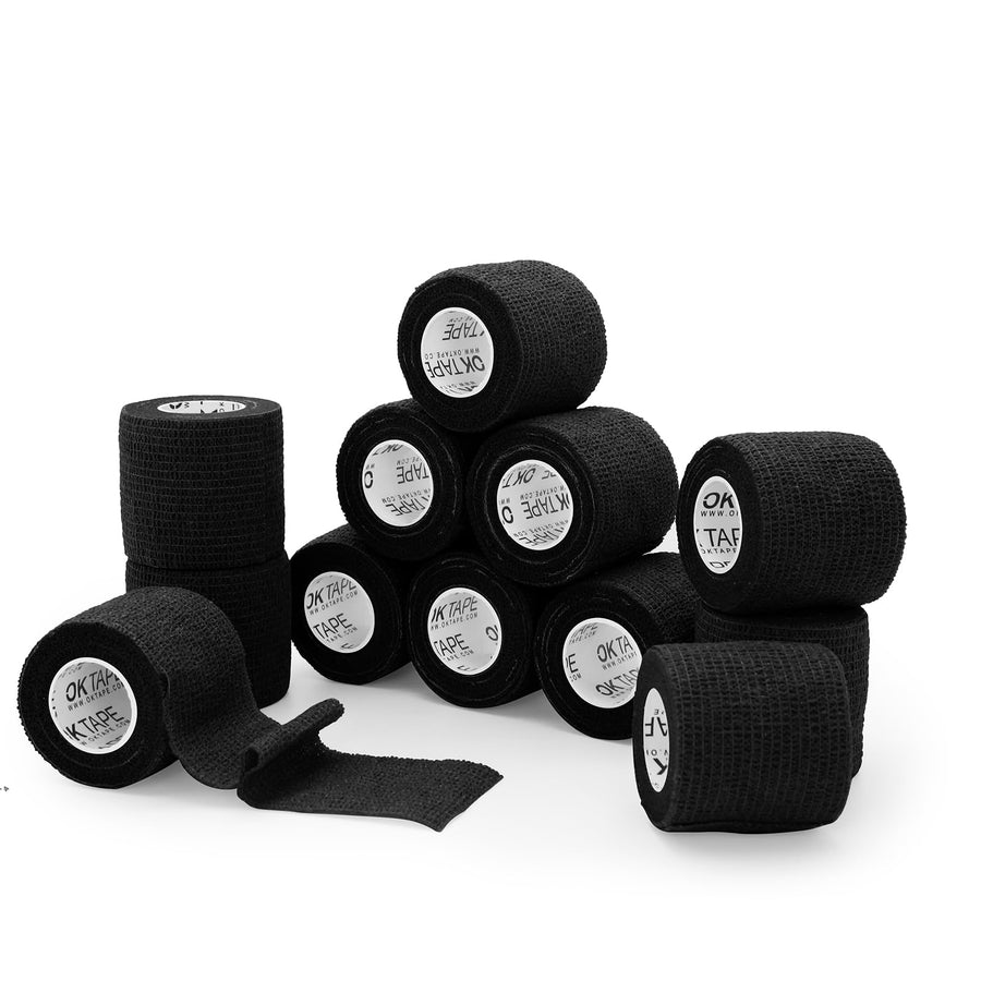 OK TAPE Self Adhesive Cohesive Bandages, 2 in x 5 yd, 12 Count