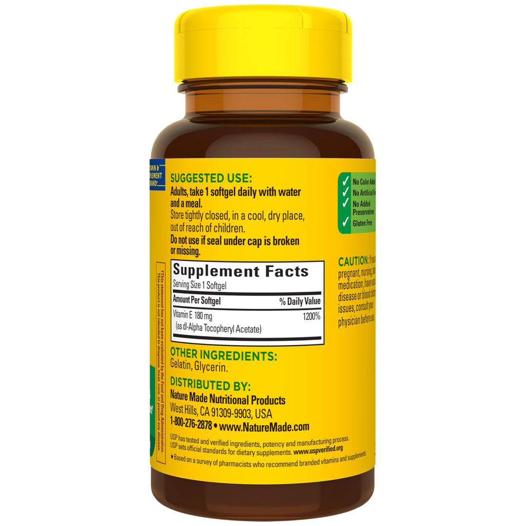 Nature Made Vitamin E 180 mg (400 IU), 100 Count
