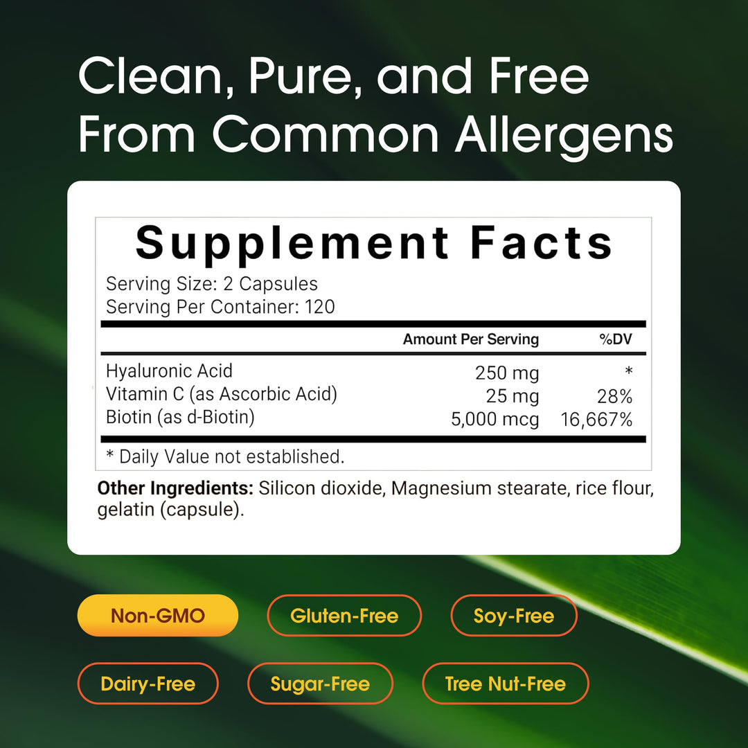 NatureBell Hyaluronic Acid Capsules, 250 mg, 240 Count