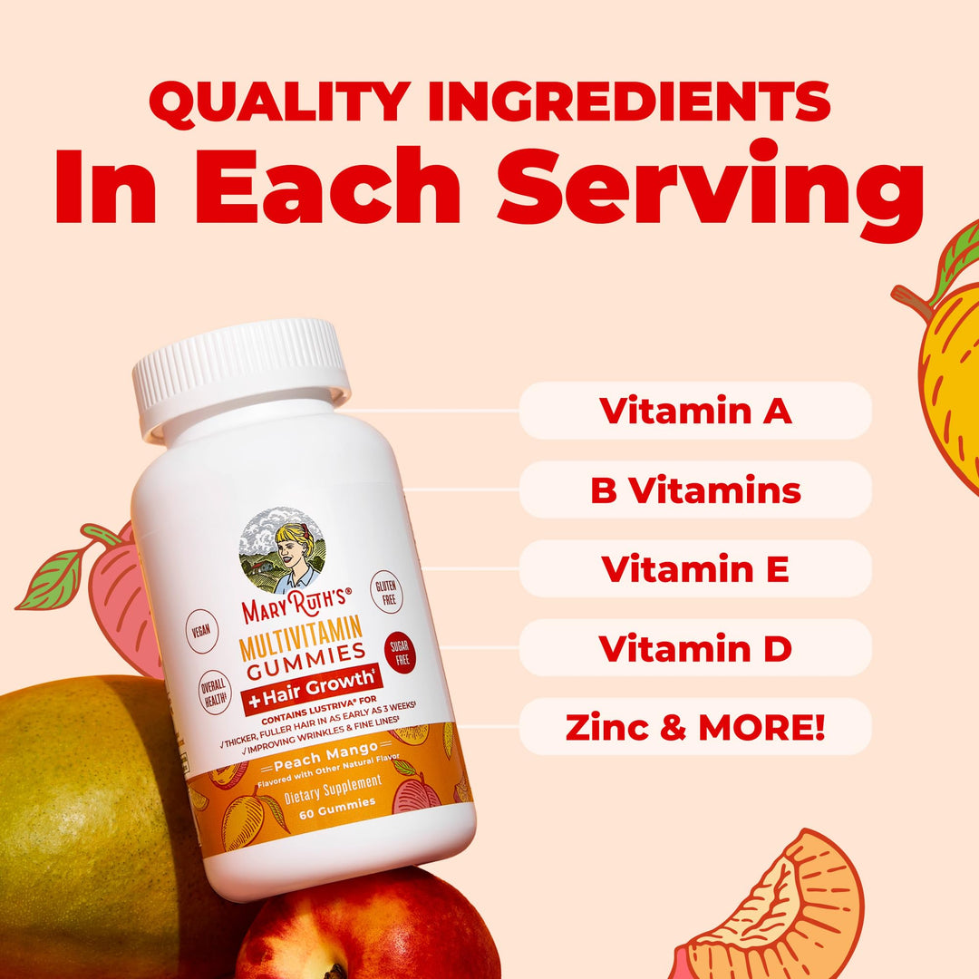 MARYRUTH'S Multivitamin Hair Growth Gummies, 30 Servings