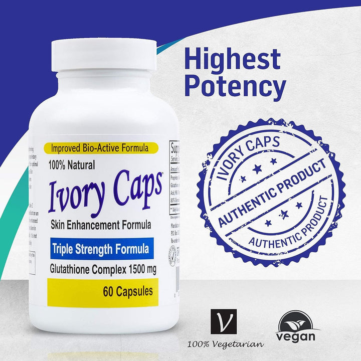 Ivory Caps Glutathione Complex, Maximum Potency, 1500 mg
