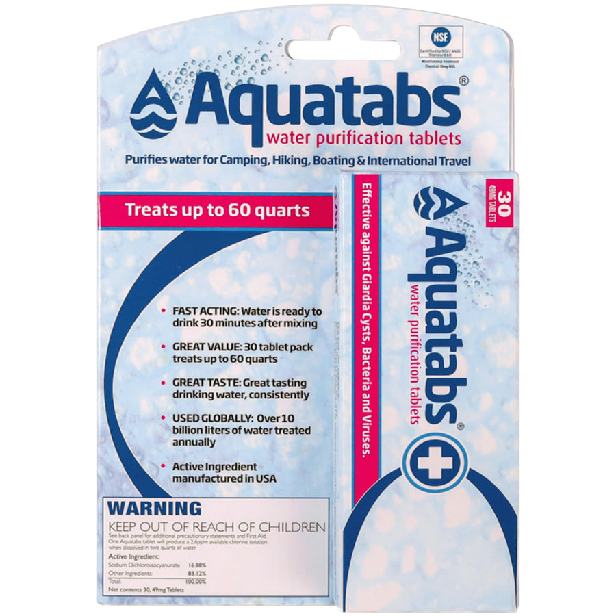 Aquatabs Water Purification Tablets, 49 mg, 30 Count