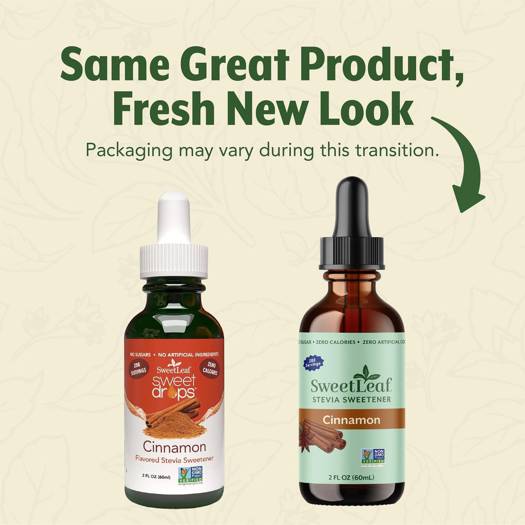 SweetLeaf Stevia Drops Liquid Sweetener, Cinnamon, 2 fl oz