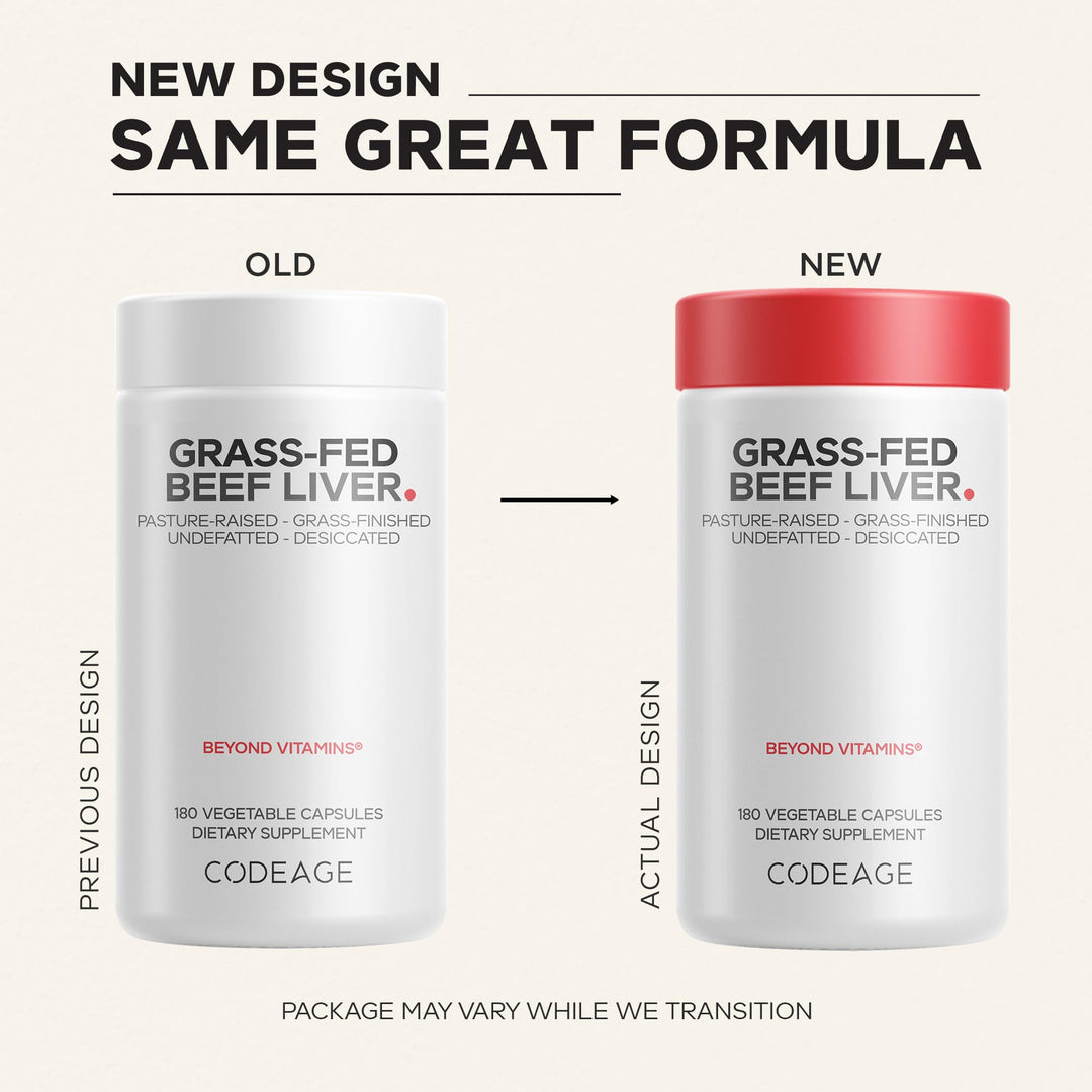 Codeage Grass Fed Beef Liver Supplement, 180 Count