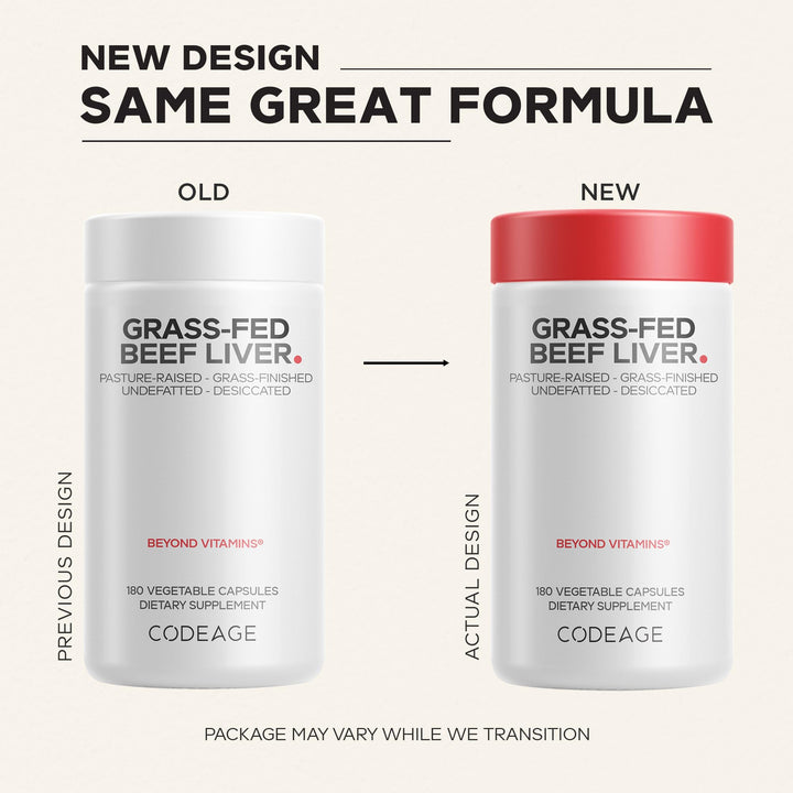 Codeage Grass Fed Beef Liver Supplement, 180 Count