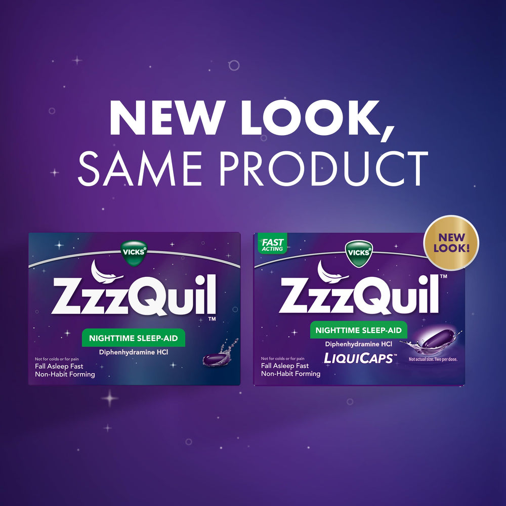 ZzzQuil Nighttime Sleep Aid Liquicaps, 25 mg, 48 Count
