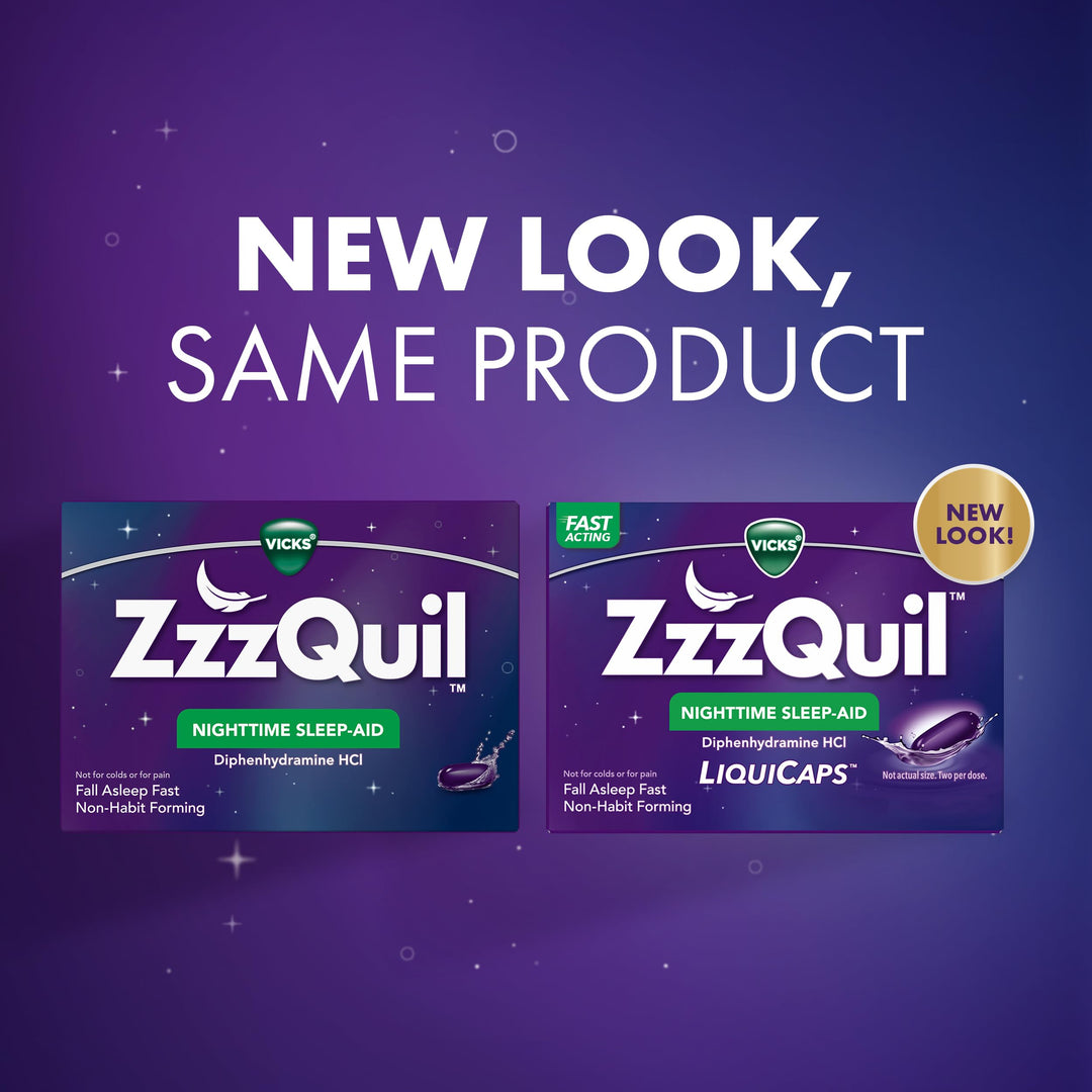 ZzzQuil Nighttime Sleep Aid Liquicaps, 25 mg, 48 Count