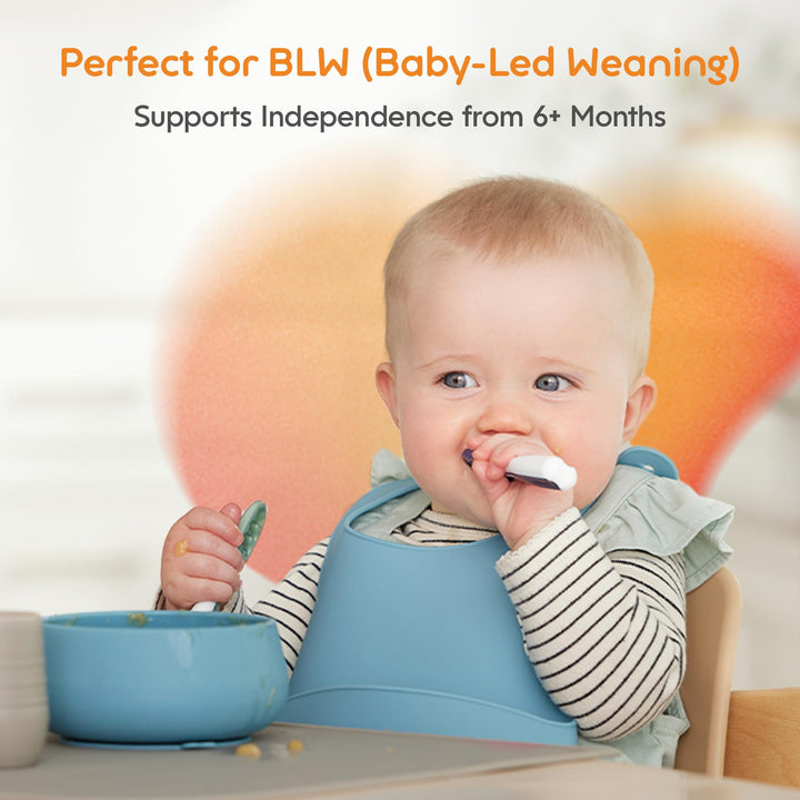 NumNum Baby Spoons Self Feeding, Gray/Green, 2 Count